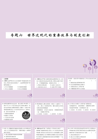 中考历史总复习 第二编 热点专题速查篇 专题6 世界近现代的重要改革与制度创新(精练)课件