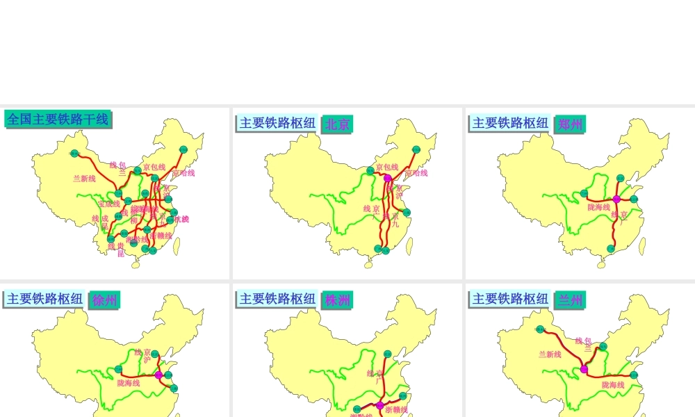 初二地理课件 中国的主要铁路和海港 课件