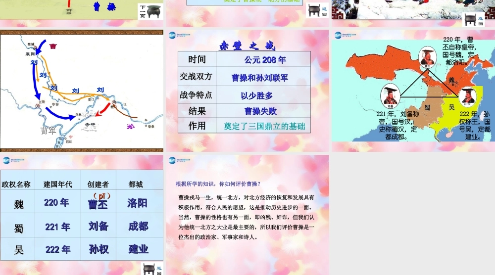 中学七年级历史上册(第18课 三国鼎立)课件 新人教版 学案-2