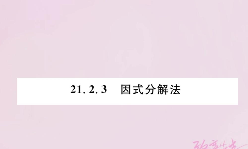 九年级数学上册 212 解一元二次方程 2123 因式分解法练习课件 (新版)新人教版 课件