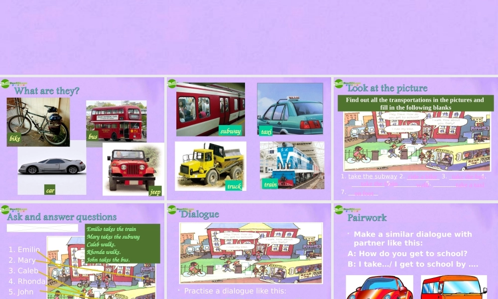 七年级英语上册 Unit 6 How do you get to school Section A课件 鲁教版 课件