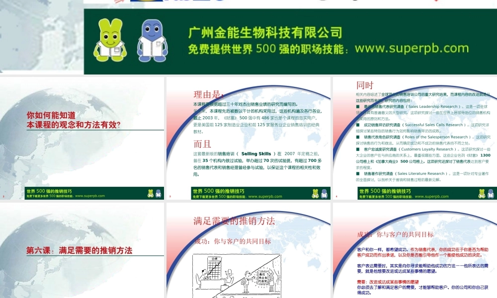 世界500强的推销技巧第六课