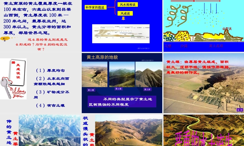 八年级地理下册：第八章第一节：沟壑纵横的特殊地形区——黄土高原(课件)人教版新课标 课件