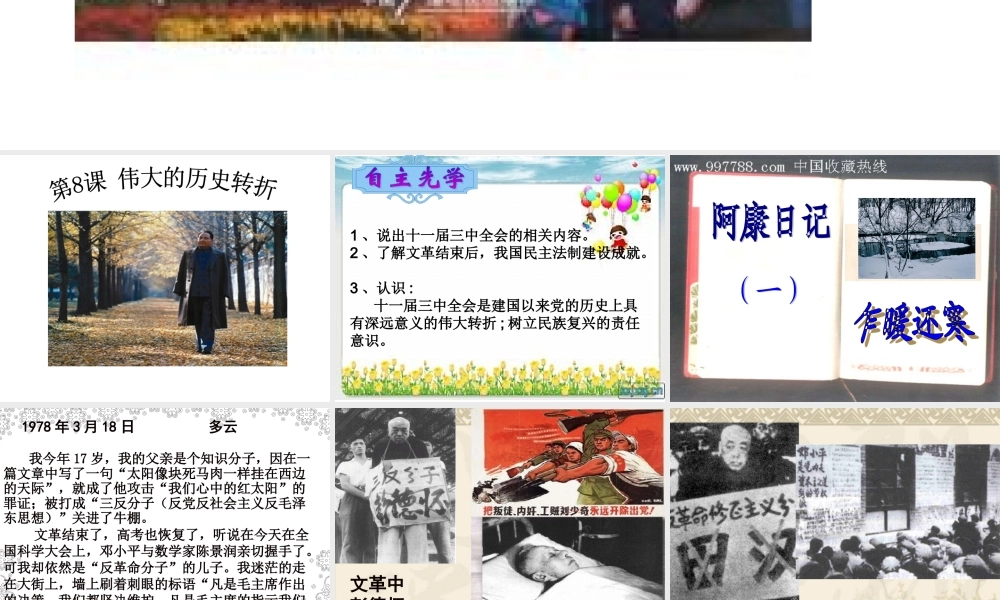 八年级历史下册 3.8(伟大的转折)课件 人教新课标版  课件