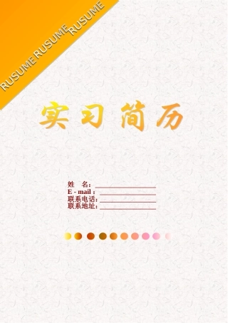 实习简历-靓丽版