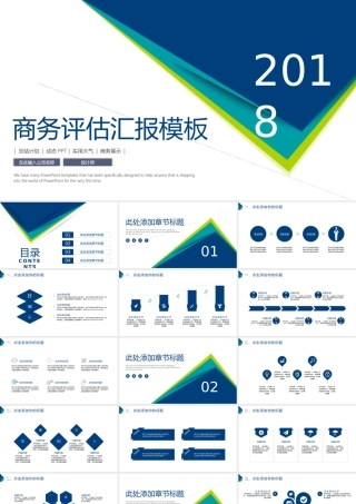 商务评估总结汇报PPT模板
