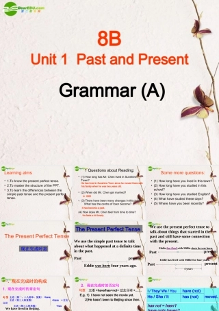 八年级英语下册 8B Unit1 Past and Present GrammarA课件 牛津版 课件