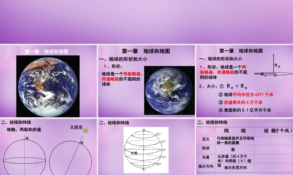 中学七年级地理上册(第一章 地球和地图)课件1 新人教版 课件