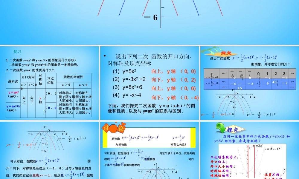 九年级数学下册 2613 二次函数的图像(第2课时)课件 新人教版 课件