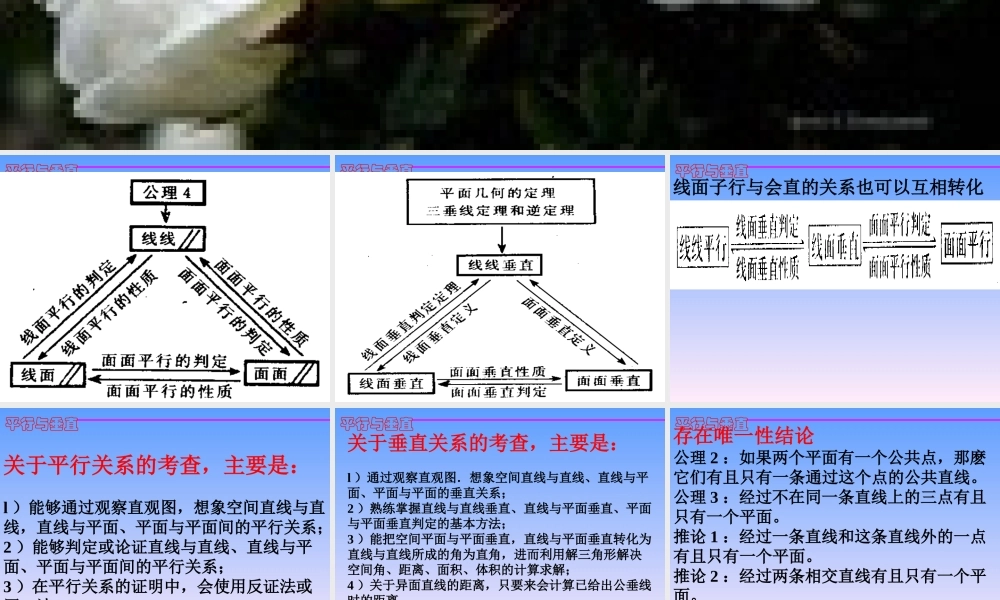 人教版高二数学平行与垂直 课件