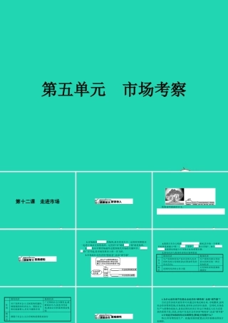 八年级政治下册 第五单元 市场考察 12 走进市场课件 教科版 课件