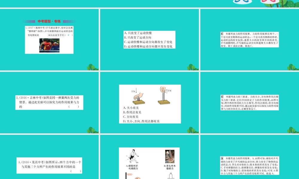 八年级物理下册 7.1 力习题课件 (新版)新人教版 课件