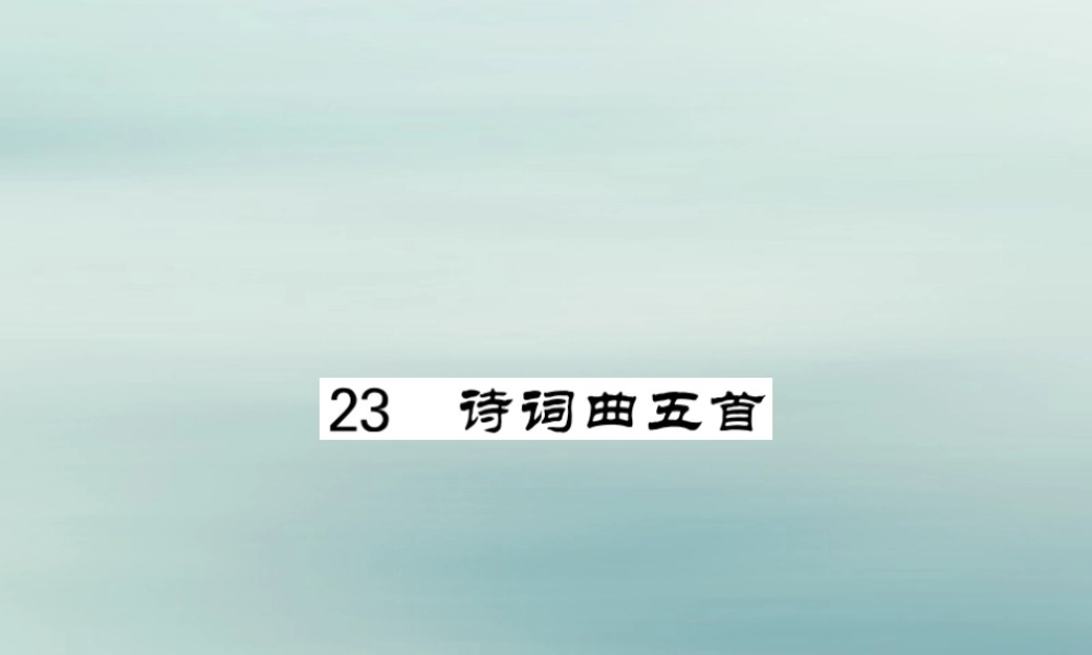 九年级语文下册 第六单元 23(诗词曲五首)课堂过关演练课件 新人教版 课件