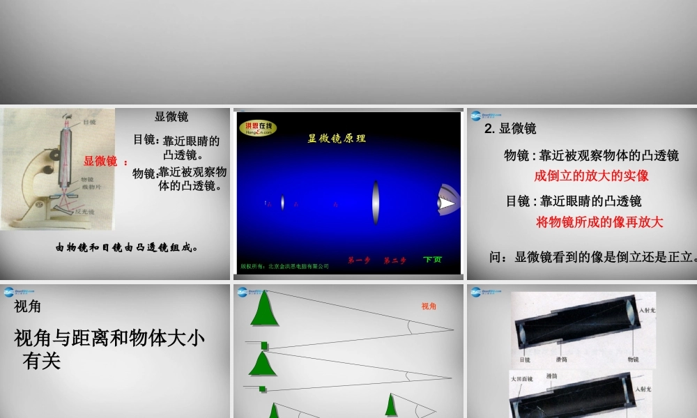 八年级物理上册 5.5 显微镜和望远镜课件1 (新版)新人教版 课件