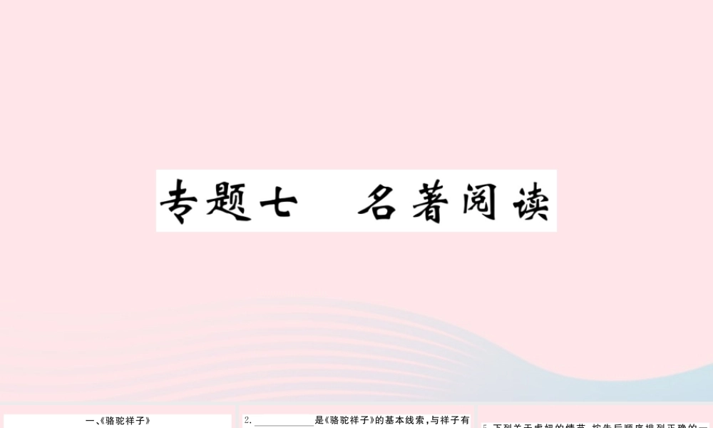 文下册 专题七 名著阅读习题课件 新人教版 课件