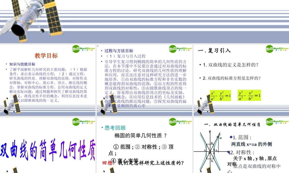 数学：222(双曲线的简单几何性质)PPT课件(新人教选修1-1) 课件