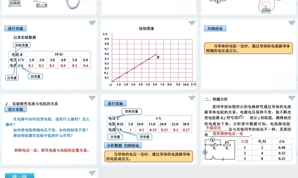 电流与电压和电阻的关系 (2)