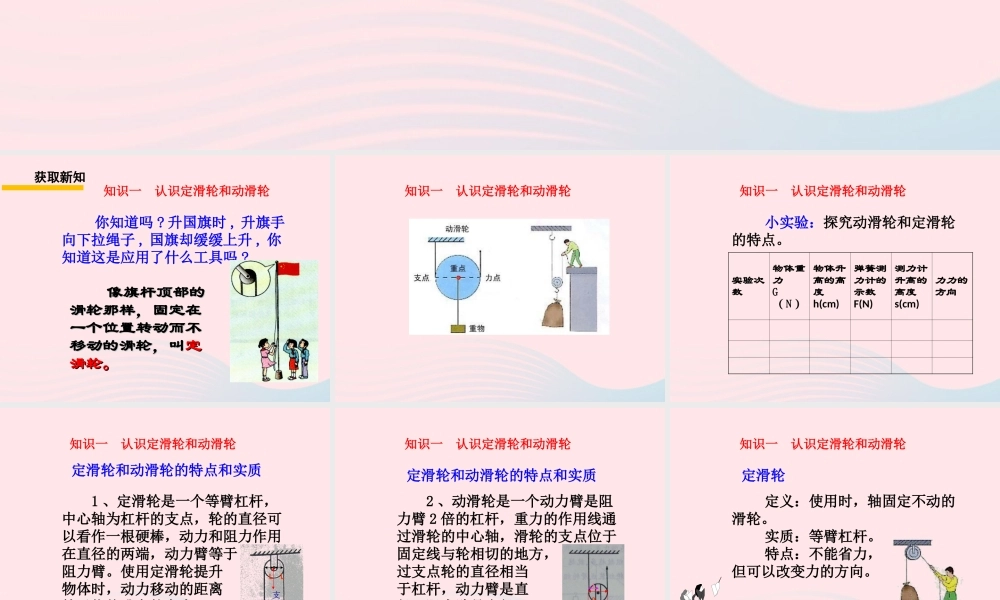 春八年级物理下册 11.2定滑轮和动滑轮(第1课时)课件1 (新版)教科版 八年级物理下册 11.2定滑轮和动滑轮(第1课时)课件+素材 (新版)教科版 八年级物理下册 11.2定滑轮和动滑轮(第1课时)课件+素材 (新版)教科版