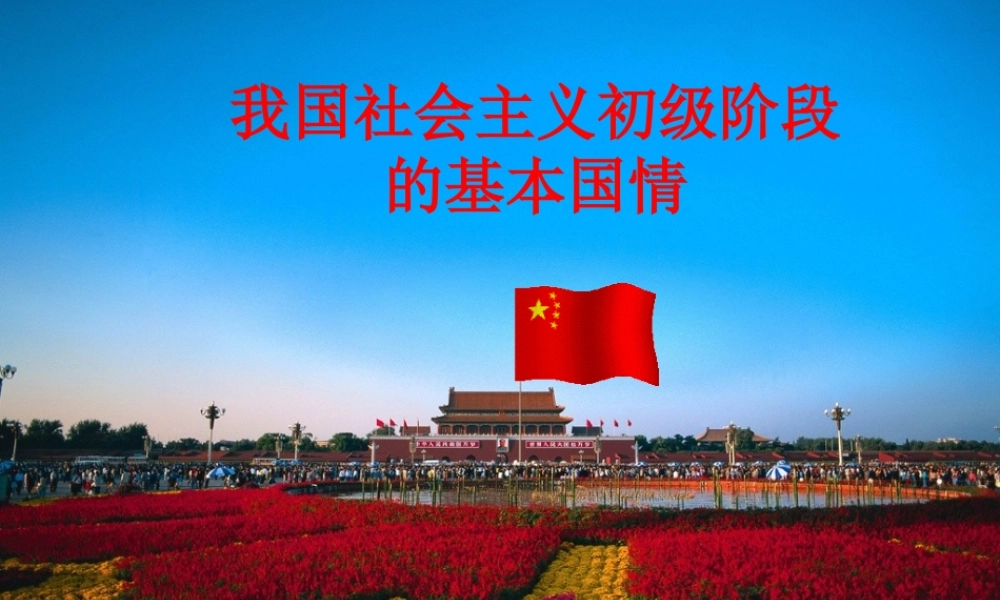 九年级政治 第二单元第4课(我国社会主义初级阶段的基本国情)课件 人教新课标版 课件