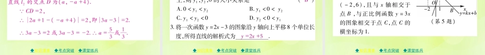 中考数学总复习 第一部分 考点梳理 第三章 函数及其图象 第10课时 一次函数的图象与性质课件
