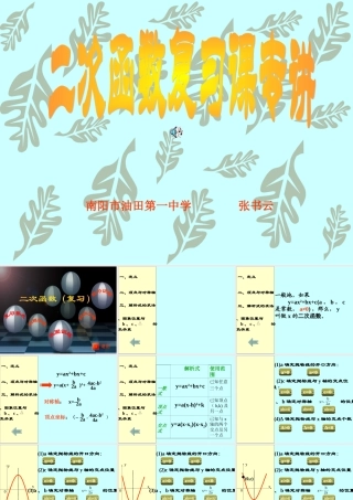 二次函数图象及性质（复习）