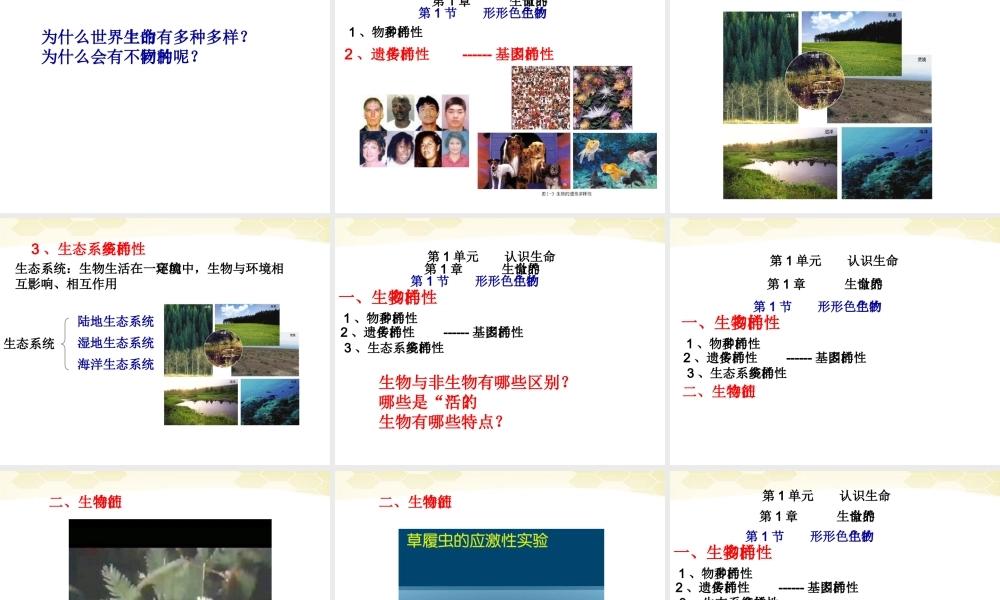 七年级生物上册 形形色色的生物1课件 北师大版 课件