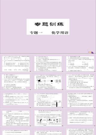 中考化学总复习 第二轮 专题训练 提升能力 专题一 化学用语练习课件
