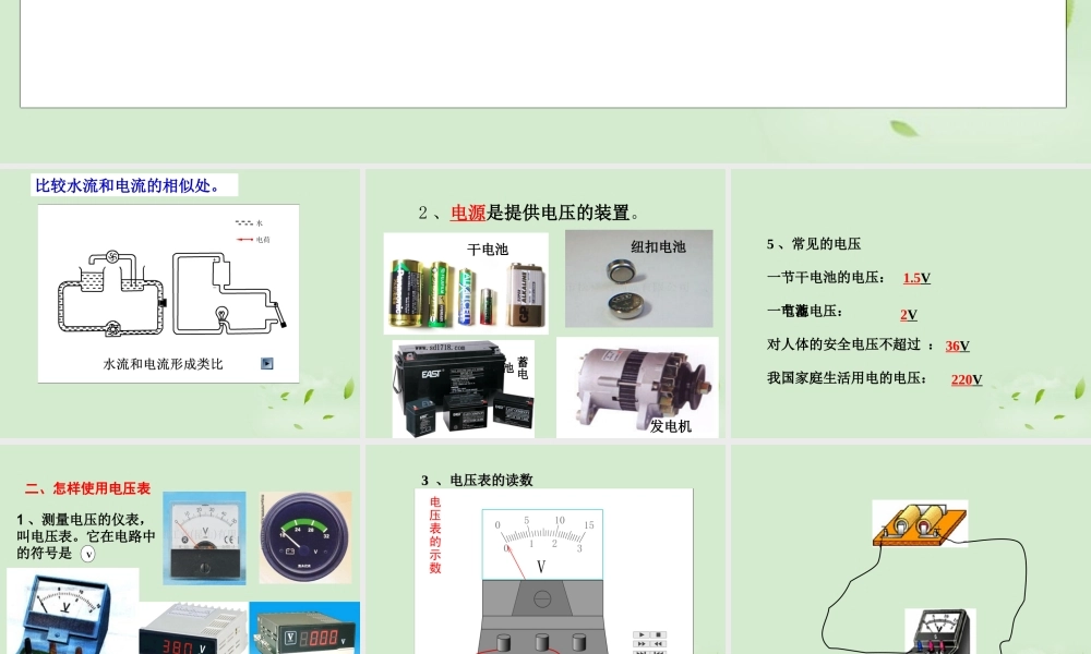 九年级物理(测量电压)课件 人教新课标版 课件