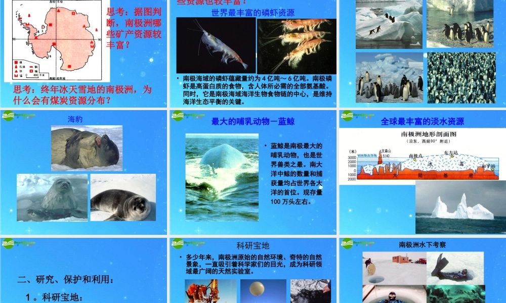 中考区域地理复习课件 南极洲和北冰洋 人教新课标版 课件