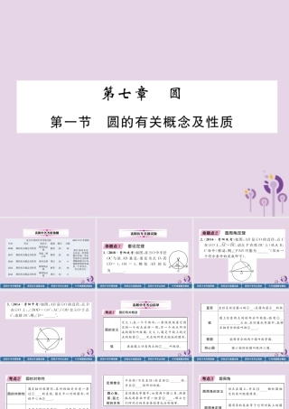 中考数学总复习 第一部分 教材知识梳理 第7章 圆 第1节 圆的有关概念及性质(精讲)课件