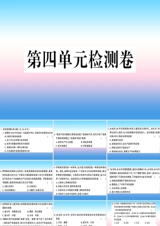 九年级历史下册 第四单元 经济大危机和第二次世界大战检测卷习题课件 新人教版 课件