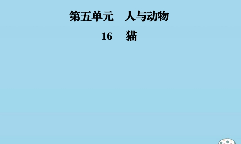 七年级语文上册 第五单元 16猫课件 新人教版 课件