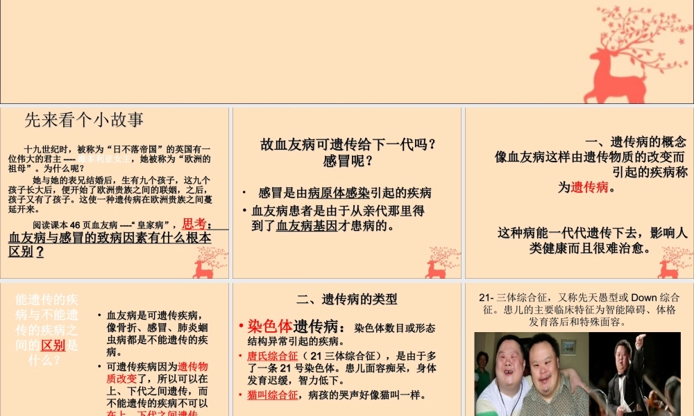 八年级生物下册 第六单元 生物的繁衍和发展 第二章 生物的遗传和变异 6.2.3 遗传病与优生课件(新版)冀教版 课件