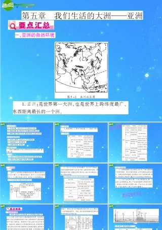 中考地理(会考)一轮复习专题课件 第5章 我们生活的大洲--亚洲 人教新课标版 课件