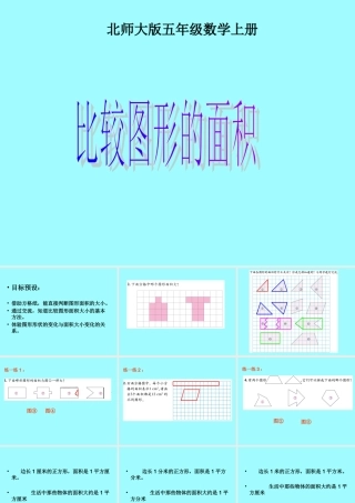 （北师大版）五年级数学课件上册比较图形的面积