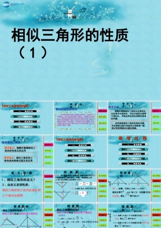 八年级数学上册 2.6 相似三角形的性质说课课件 鲁教版 课件