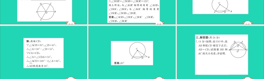 九年级数学下册 第三章 圆 32 圆的对称性训练课件 (新版)北师大版 课件