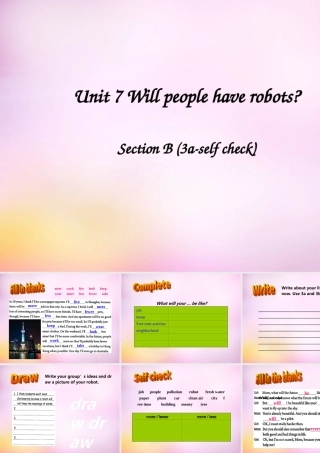 八年级英语上册 Unit 7 Will people have robots Section B(3a eslf check)课件 (新版)人教新目标版 课件