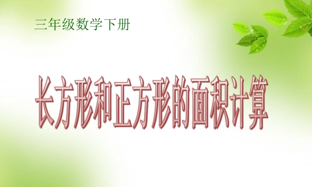 人教2011版小学数学三年级6.2长方形正方形面积的计算.2《长方形正方形面积的计算》