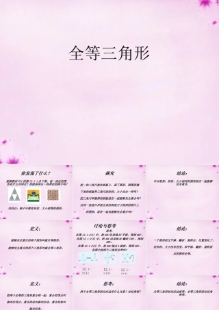 八年级数学上册 第9课时 全等三角形课件 (新版)新人教版 课件