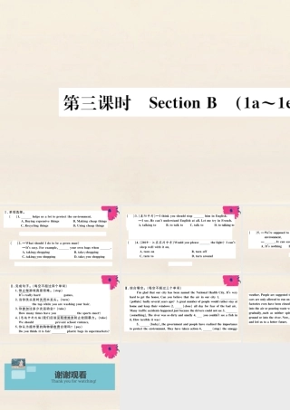 九年级英语全册 Unit 13 We re trying to save the earth(第3课时)作业课件 (新版)人教新目标版 课件