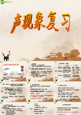 八年级物理上册 第三章声现象(一)复习课件 教科版 课件