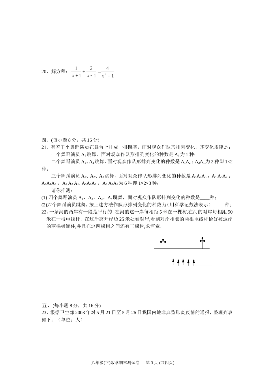 八年级(下)数学期末综合练习卷3OK_第3页