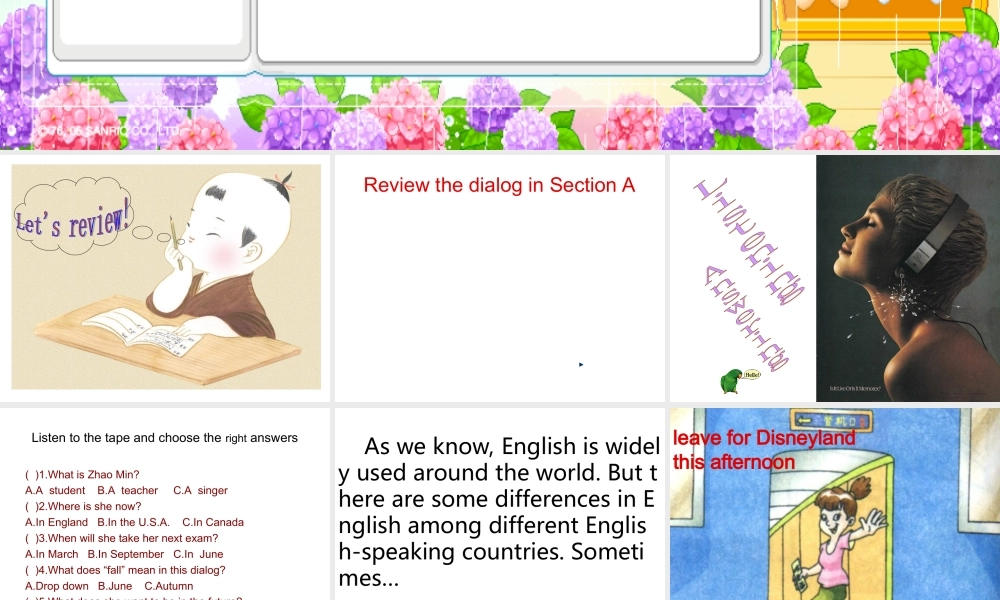 九年级英语上册Unit3 Topic 2 Section B 1 课件湘教版 课件