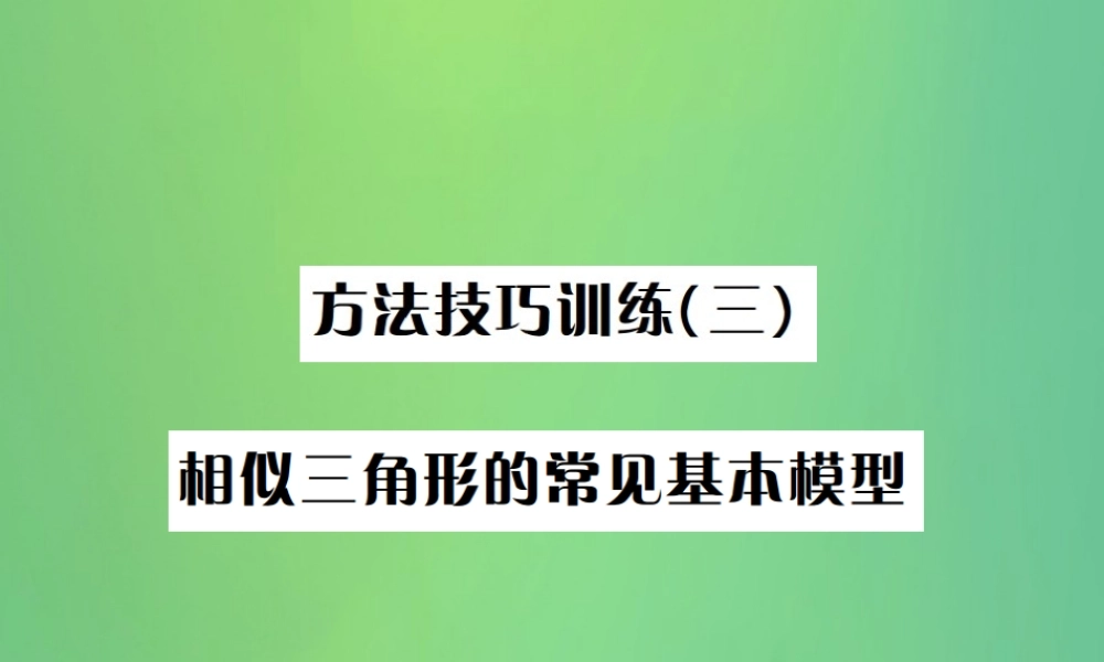 中考数学复习 第四单元 图形的初步认识与三角形 方法技巧训练(三)相似三角形的常见基本模型课件