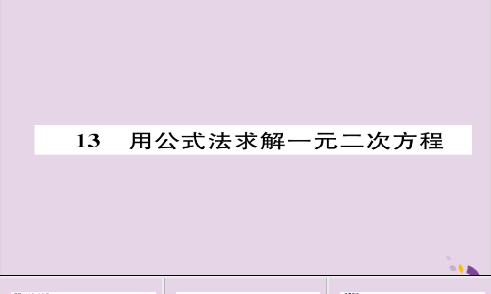 九年级数学上册 第二章 一元二次方程 用公式法求解一元二次方程(练习手册)课件 (新版)北师大版 课件