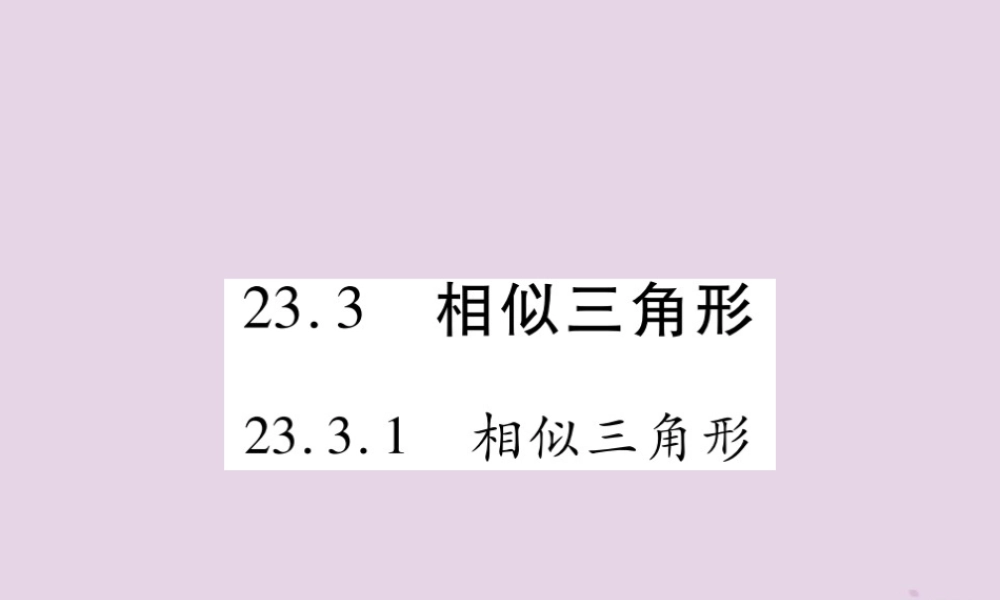 九年级数学上册 第23章 图形的相似 233 相似三角形 2331 相似三角形课件 (新版)华东师大版 课件