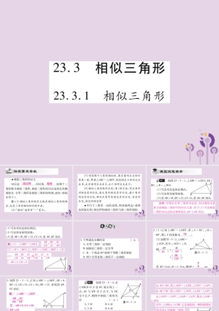 九年级数学上册 第23章 图形的相似 233 相似三角形 2331 相似三角形课件 (新版)华东师大版 课件