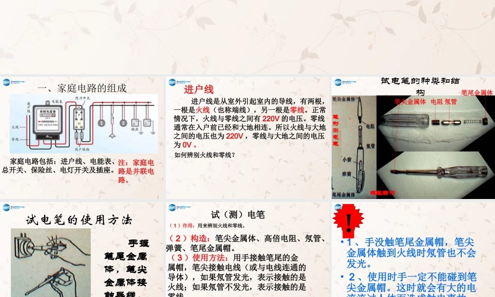 中学九年级物理全册 19.1 家庭电路课件 (新版)新人教版 课件