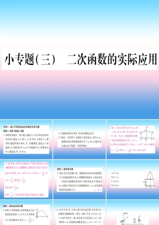 九年级数学下册 小专题(三)二次函数的实际应用作业课件 (新版)湘教版 课件